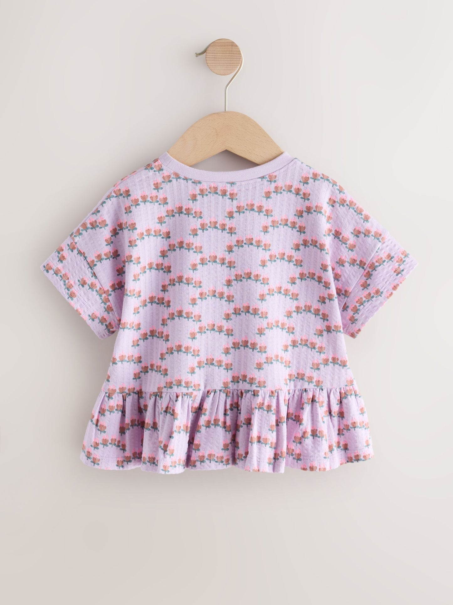 Purple Short Sleeve Peplum T-Shirt (3mths-7yrs) image 2