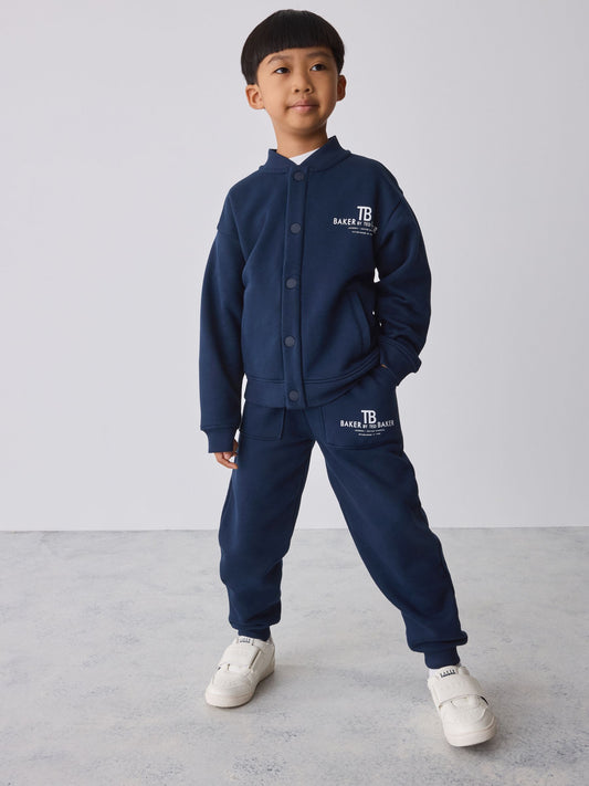 Baker by Ted Baker Navy 2 Piece Set Oversized Bomber Jacket and Joggers Set - image 1