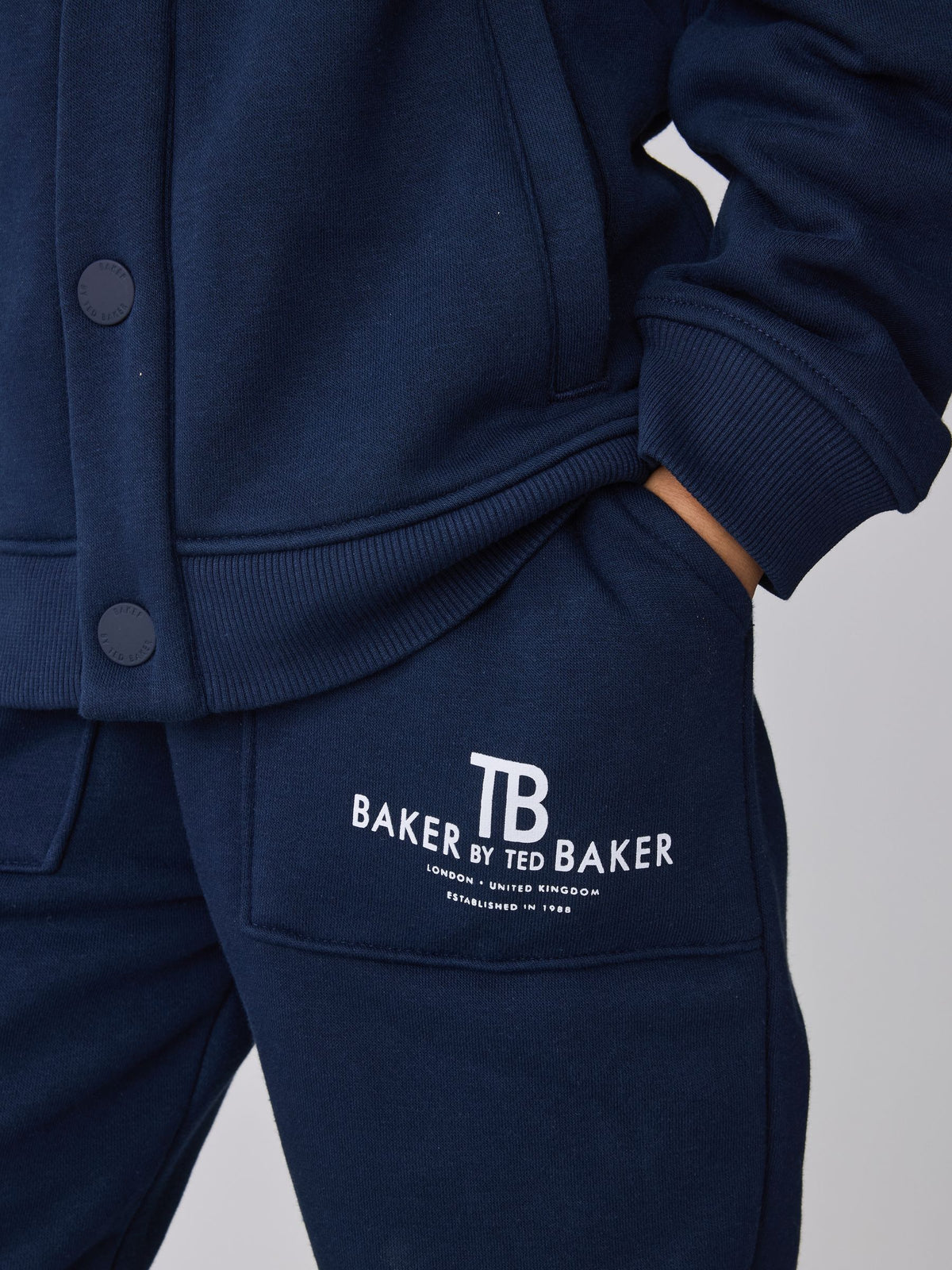 Baker by Ted Baker Navy 2 Piece Set Oversized Bomber Jacket and Joggers Set - image 6
