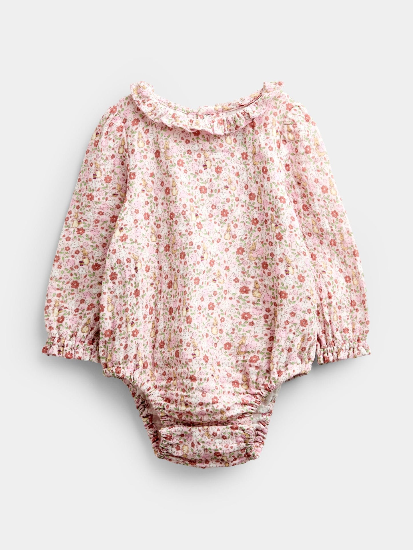 JoJo Maman Bébé Pink Peter Rabbit Flopsy Cord Dungaree Set image 2