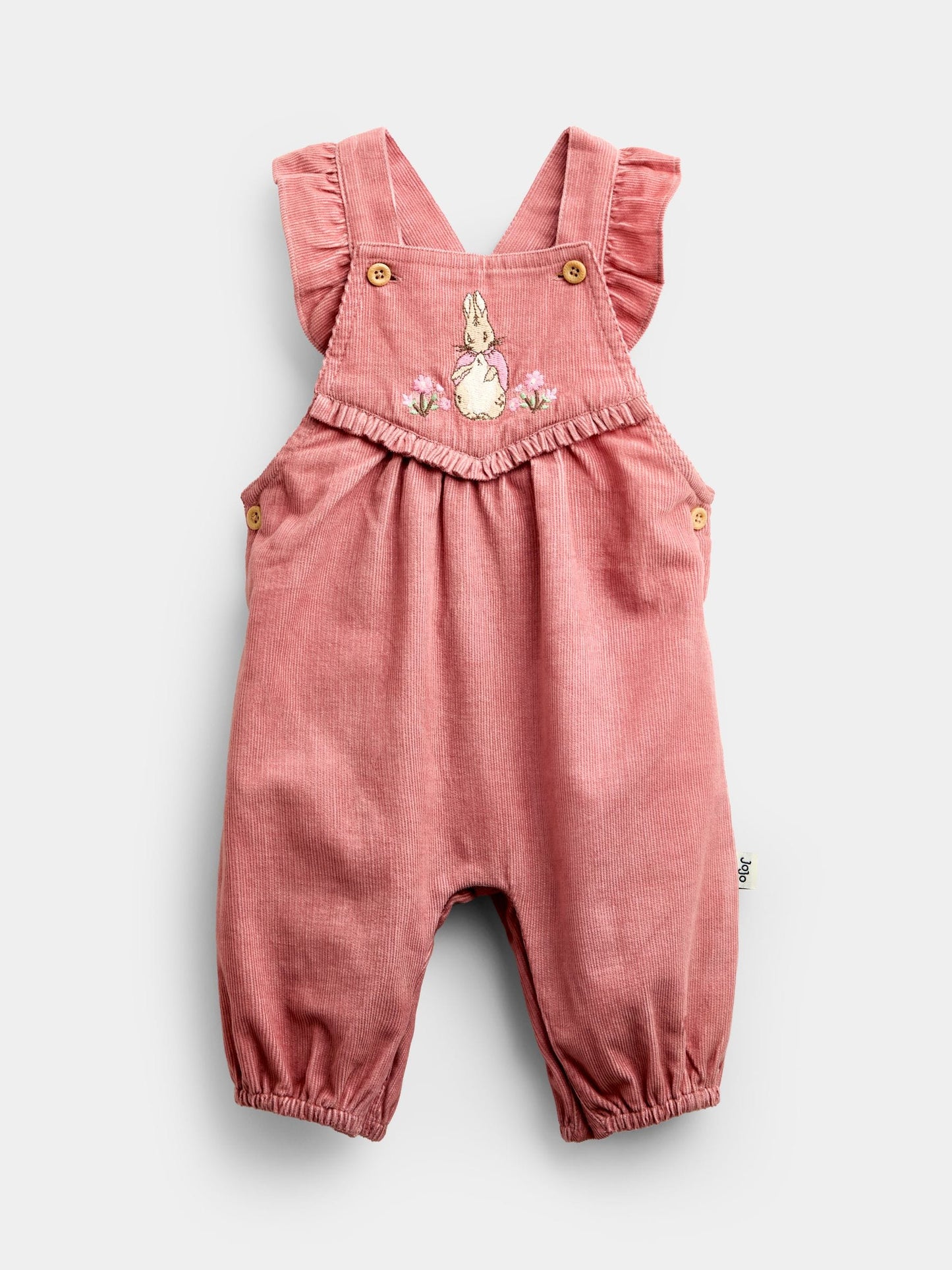 JoJo Maman Bébé Pink Peter Rabbit Flopsy Cord Dungaree Set image 4