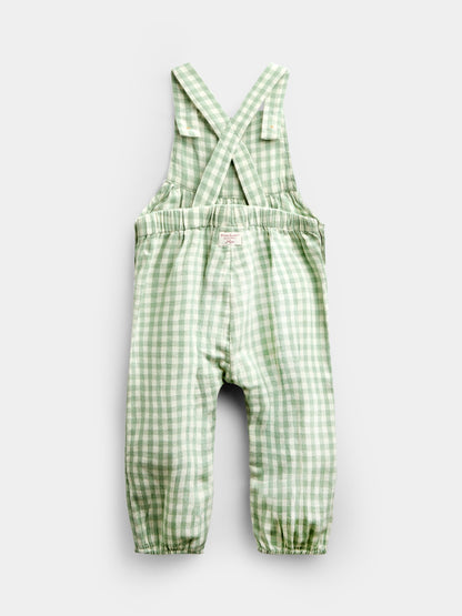 JoJo Maman Bébé Green Peter Rabbit Flopsy Gingham Dungaree Set image 5