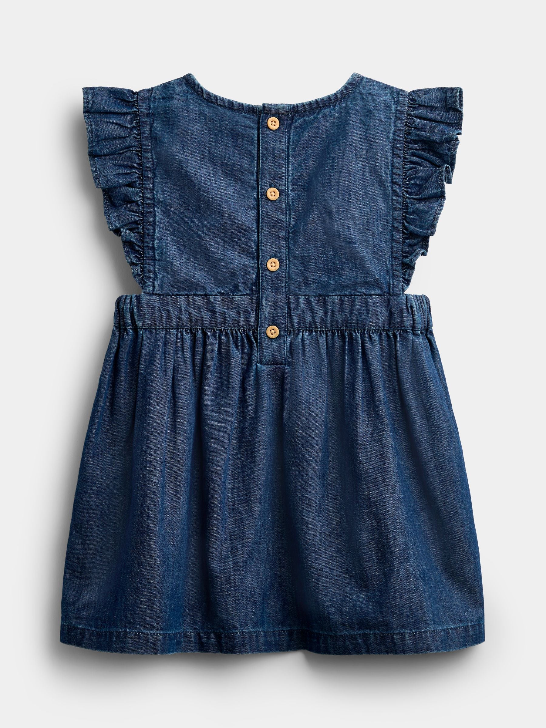Dsiney Kidz - JoJo Maman Bébé Chambray Blue Hedgehog Embroidered Dress Set image 5