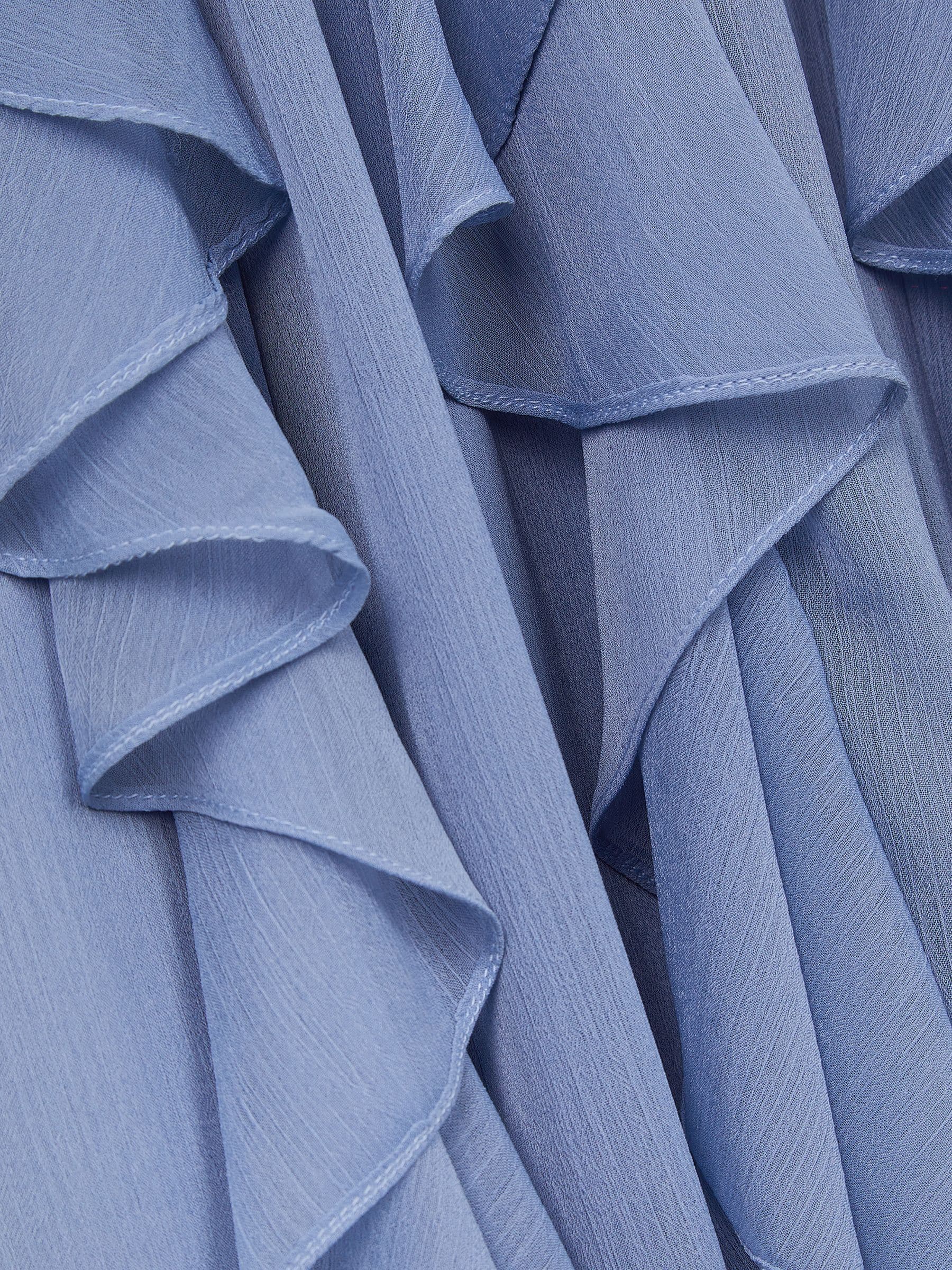 Monsoon Pale Blue Arizona Halter Ruffle Prom Dress image 4
