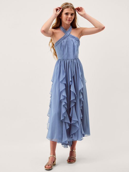 Dsiney Kidz - Monsoon Pale Blue Arizona Halter Ruffle Prom Dress image 1