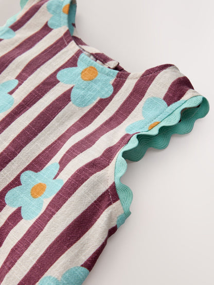 Chocolate Brown Floral Stripe Top & Cuffed Trousers Set (3mths-7yrs) image 4