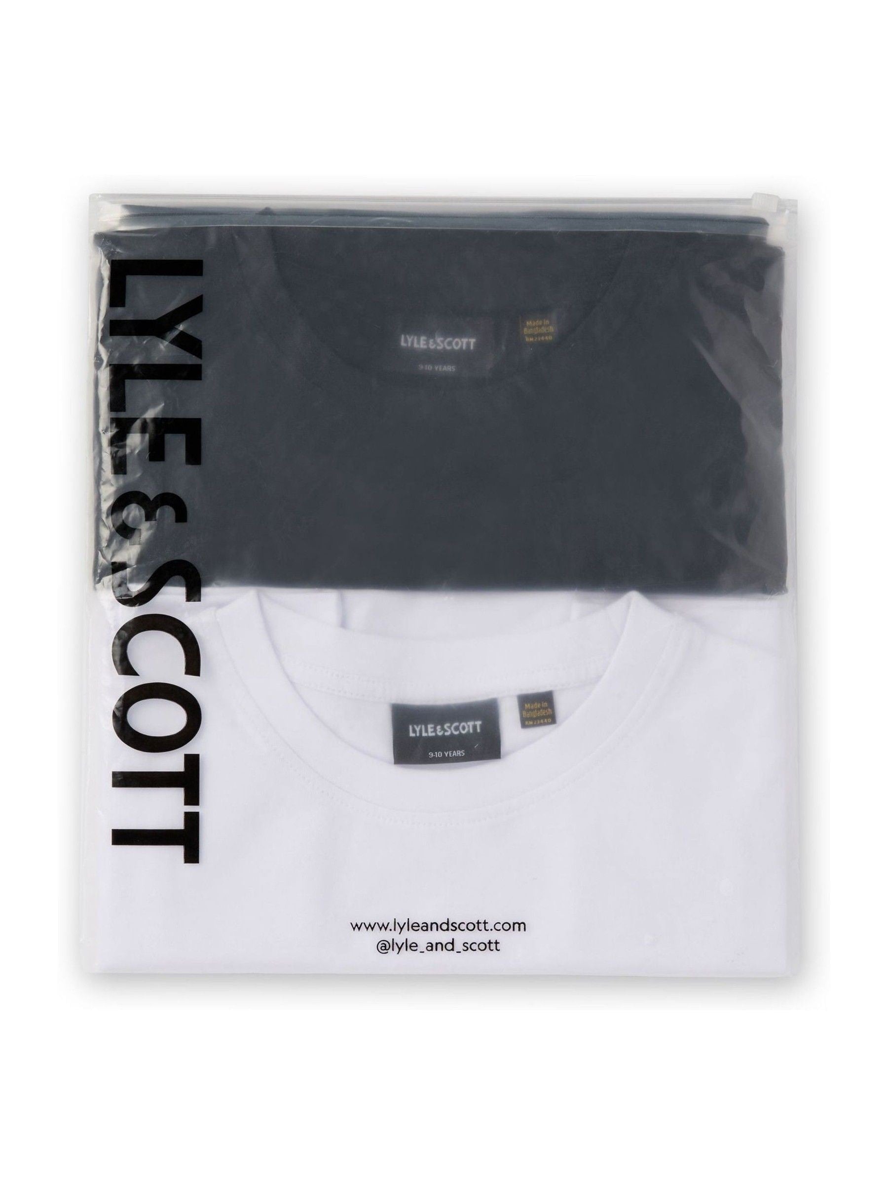 Dsiney Kidz - Lyle & Scott Jet Black/ White Multipack T-Shirts 2 Pack image 3