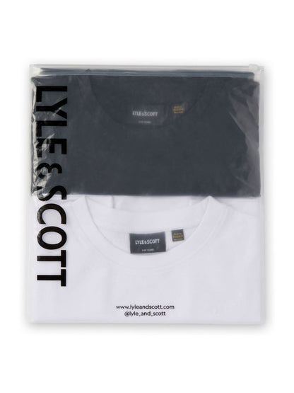 Dsiney Kidz - Lyle & Scott Jet Black/ White Multipack T-Shirts 2 Pack image 3