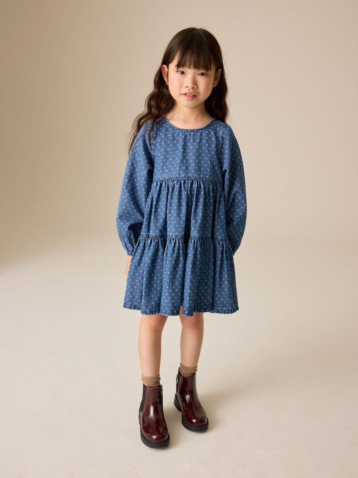 Dsiney Kidz - Denim Long Sleeve Dress (3-16yrs) image 2