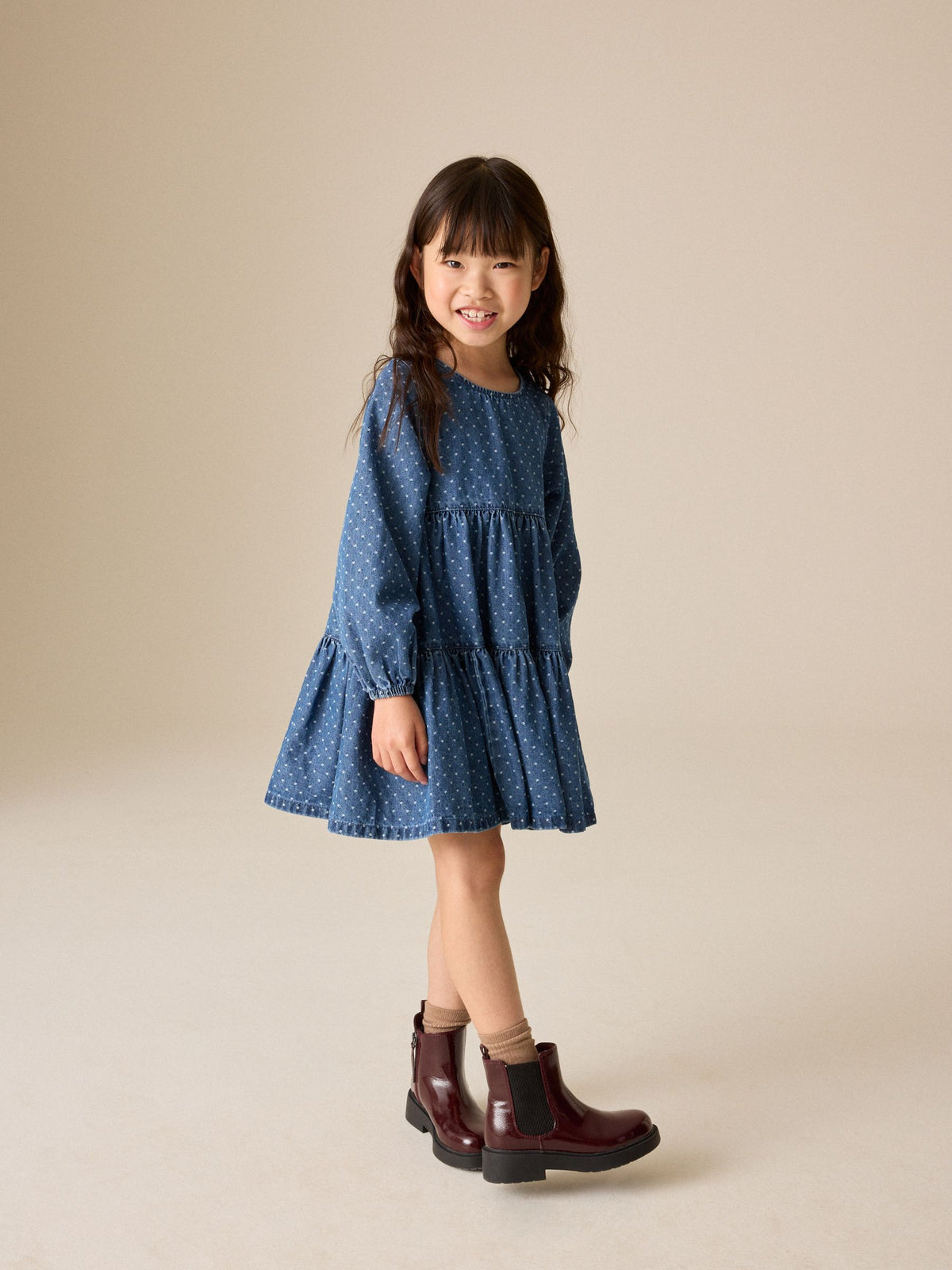 Dsiney Kidz - Denim Long Sleeve Dress (3-16yrs) image 3