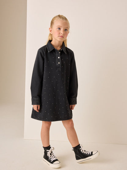Dsiney Kidz - Black Denim Shirt Dress (3-16yrs) image 2