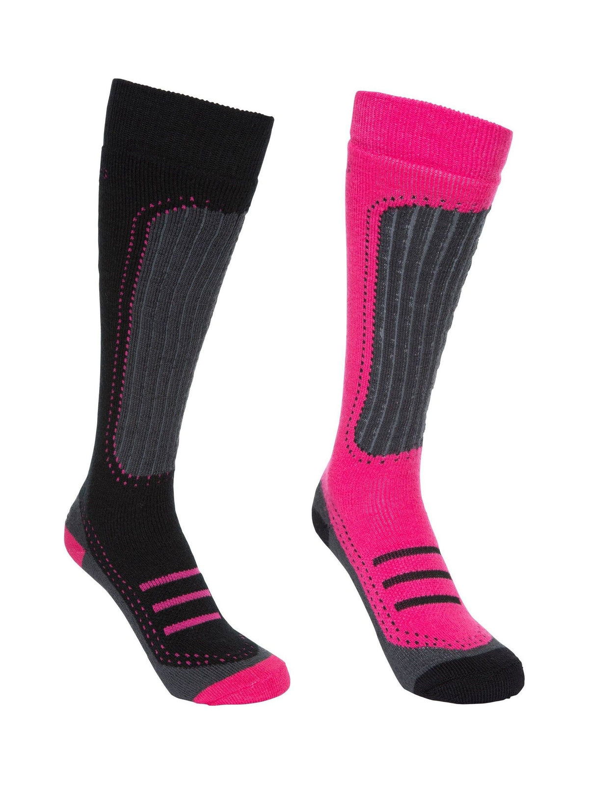 Trespass Pink Janus II Long Length Ski Socks 2 Pack - image 1