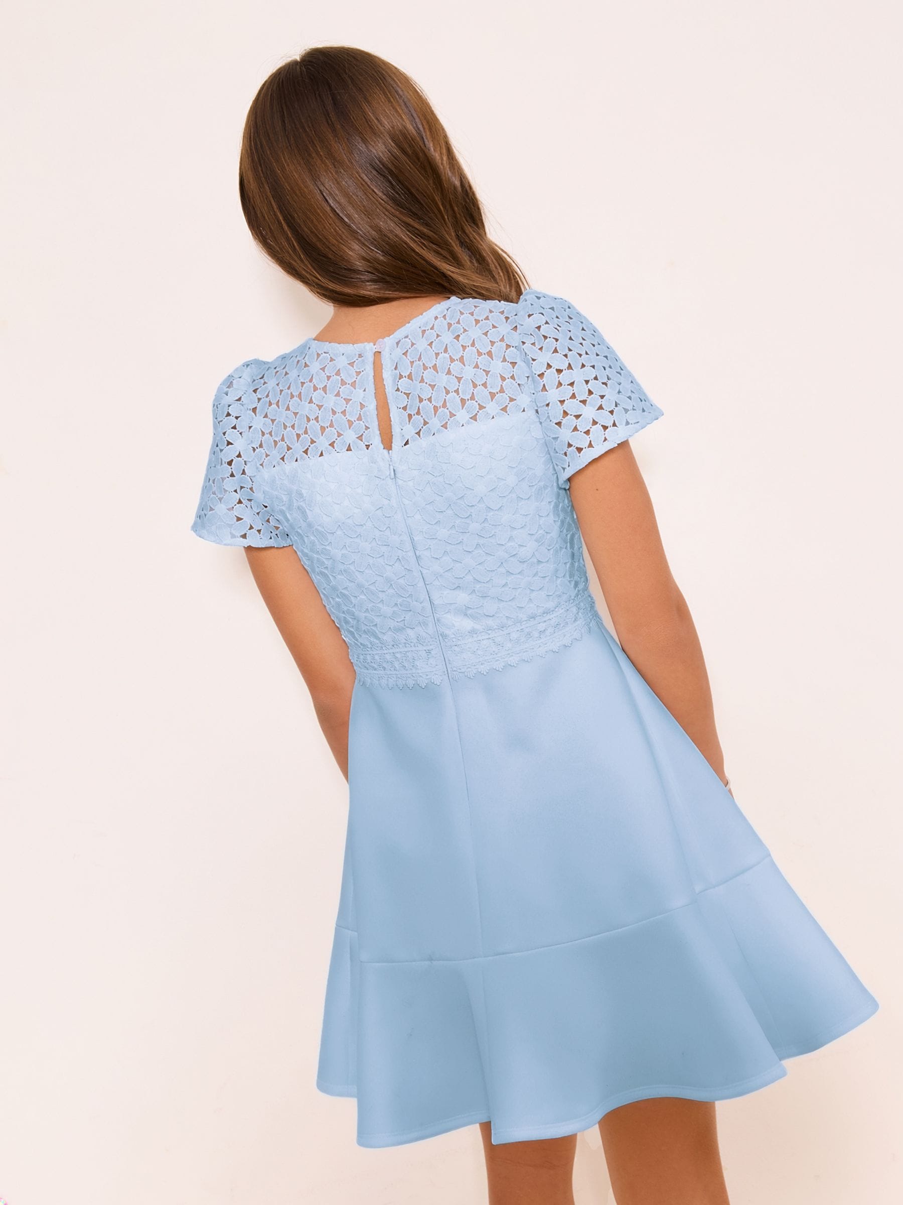 Dsiney Kidz - Lipsy Powder Blue Lace 2-in-1 Occasion Dress (5-16yrs) image 4
