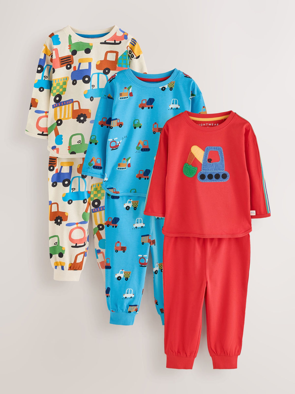 Blue/Orange All Over Transport Snuggle Pyjamas 3 Pack (9mths-10yrs) - image 1