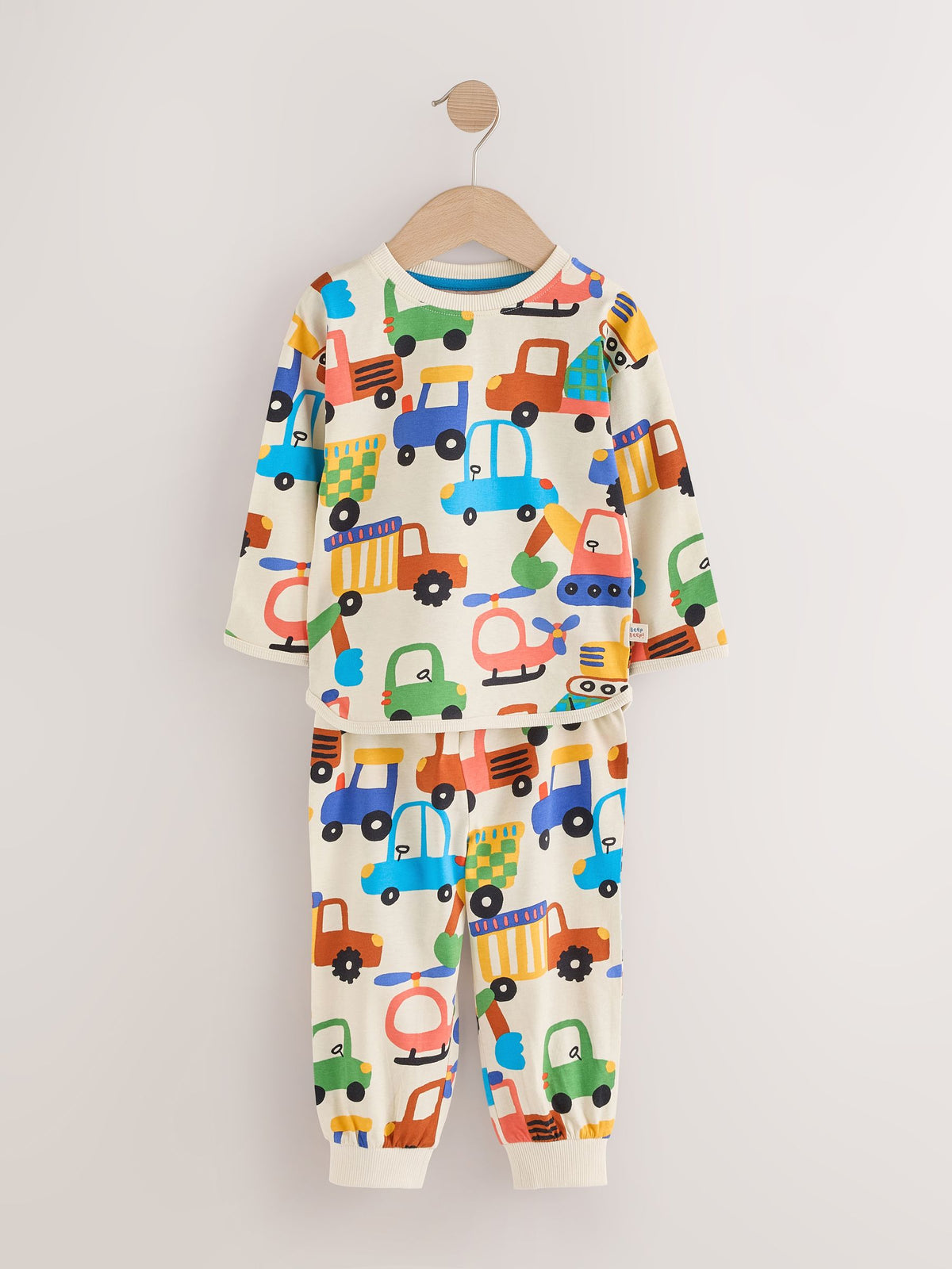 Blue/Orange All Over Transport Snuggle Pyjamas 3 Pack (9mths-10yrs) - image 2