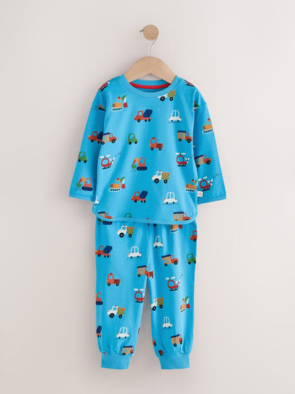 Blue/Orange All Over Transport Snuggle Pyjamas 3 Pack (9mths-10yrs) - image 3