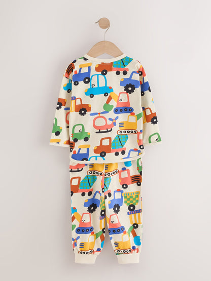 Blue/Orange All Over Transport Snuggle Pyjamas 3 Pack (9mths-10yrs) - image 5