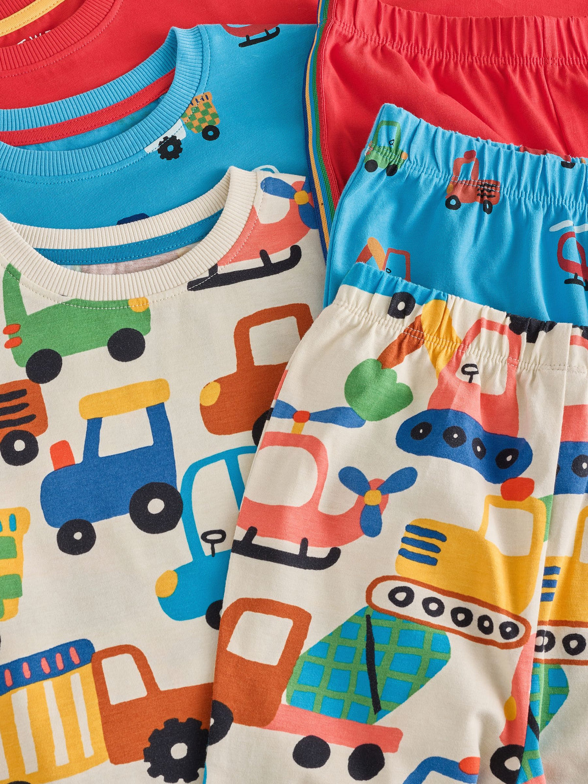 Blue/Orange All Over Transport Snuggle Pyjamas 3 Pack (9mths-10yrs) - image 6