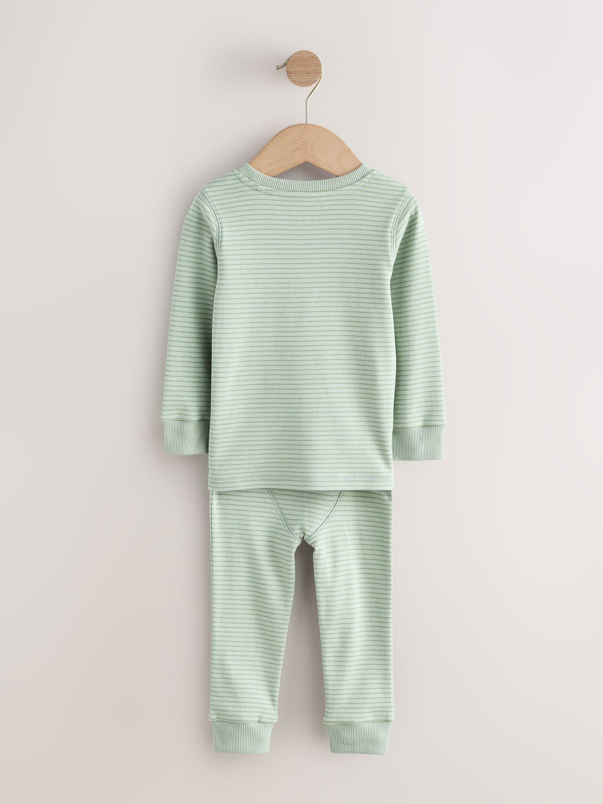 Green/Ecru Train Mini Print Snuggle Pyjamas 3 Pack (9mths-10yrs) - image 9