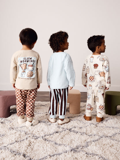 Blue/Ecru Breakfast Club Oversized Pyjamas 3 Pack (9mths-10yrs) - image 3