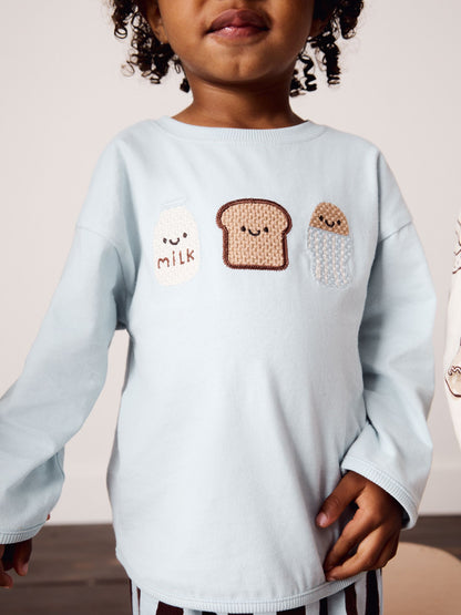 Blue/Ecru Breakfast Club Oversized Pyjamas 3 Pack (9mths-10yrs) - image 7