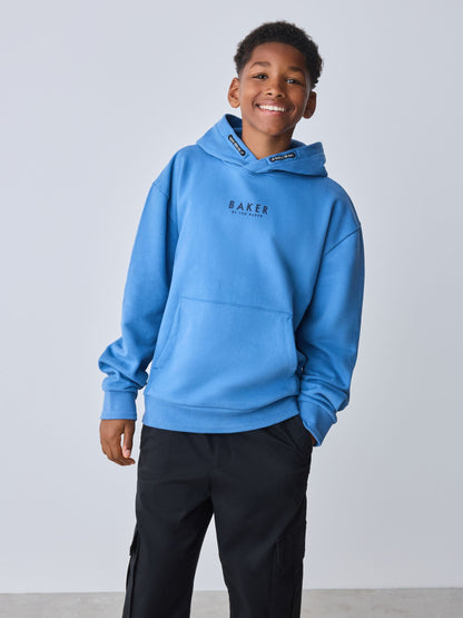 Dsiney Kidz - Baker by Ted Baker Mid Blue Overhead Hoodie image 1