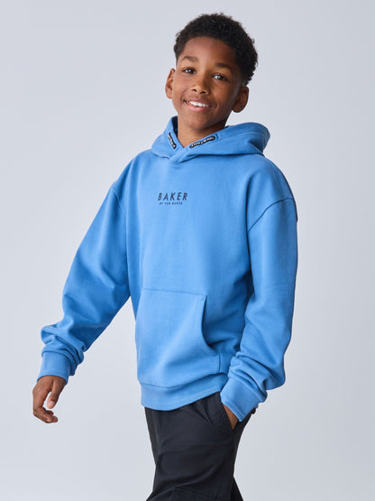 Dsiney Kidz - Baker by Ted Baker Mid Blue Overhead Hoodie image 3