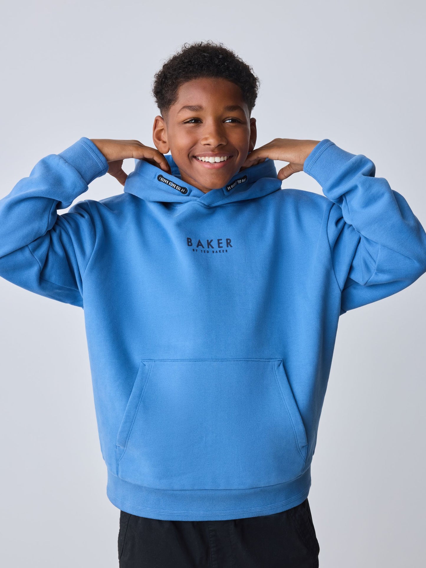 Dsiney Kidz - Baker by Ted Baker Mid Blue Overhead Hoodie image 4