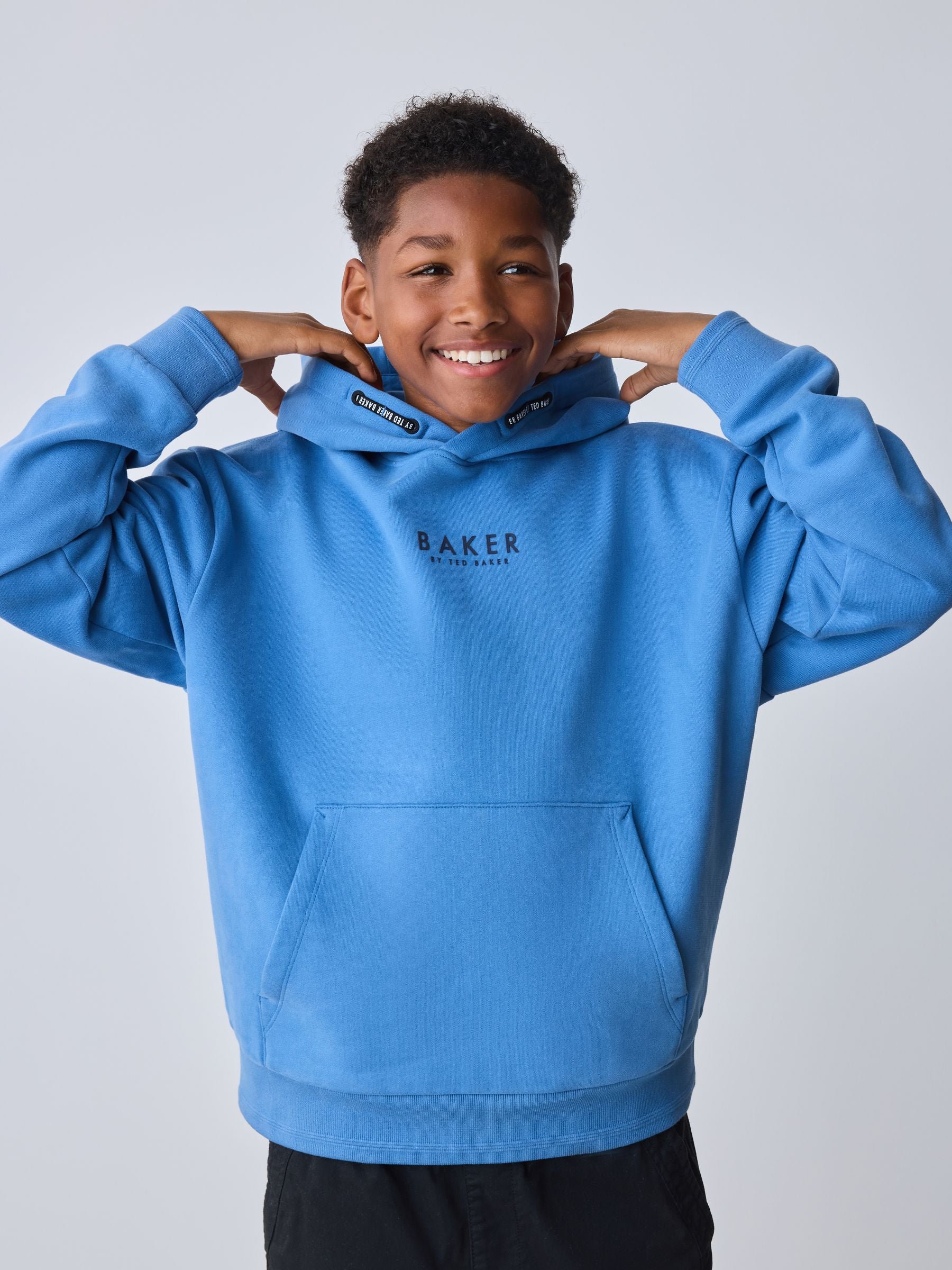 Dsiney Kidz - Baker by Ted Baker Mid Blue Overhead Hoodie image 4