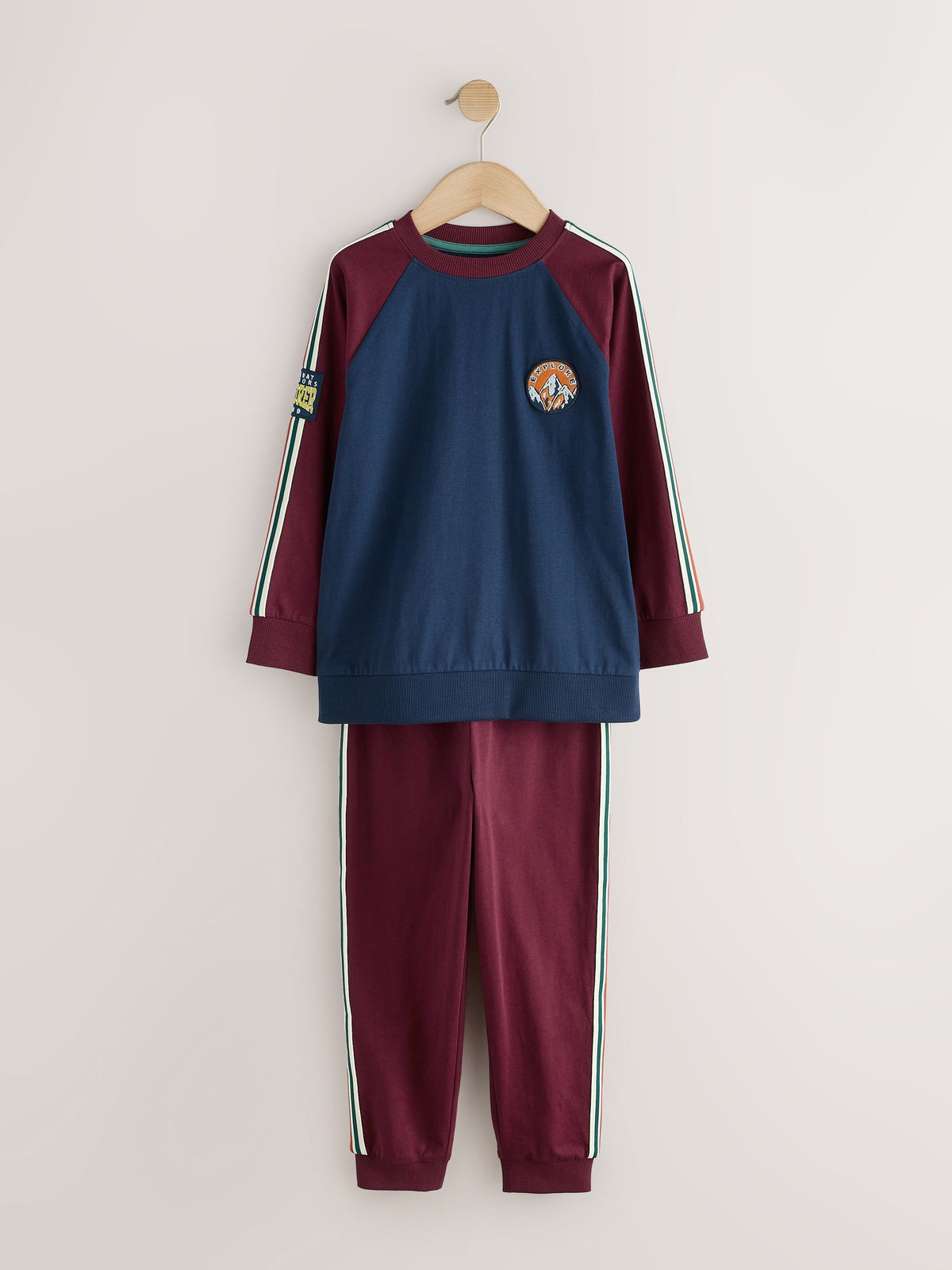 Navy/Ecru Apres Ski Graphic Long Sleeve Jogger Pyjamas Set 3 Pack (3-16yrs) - image 3