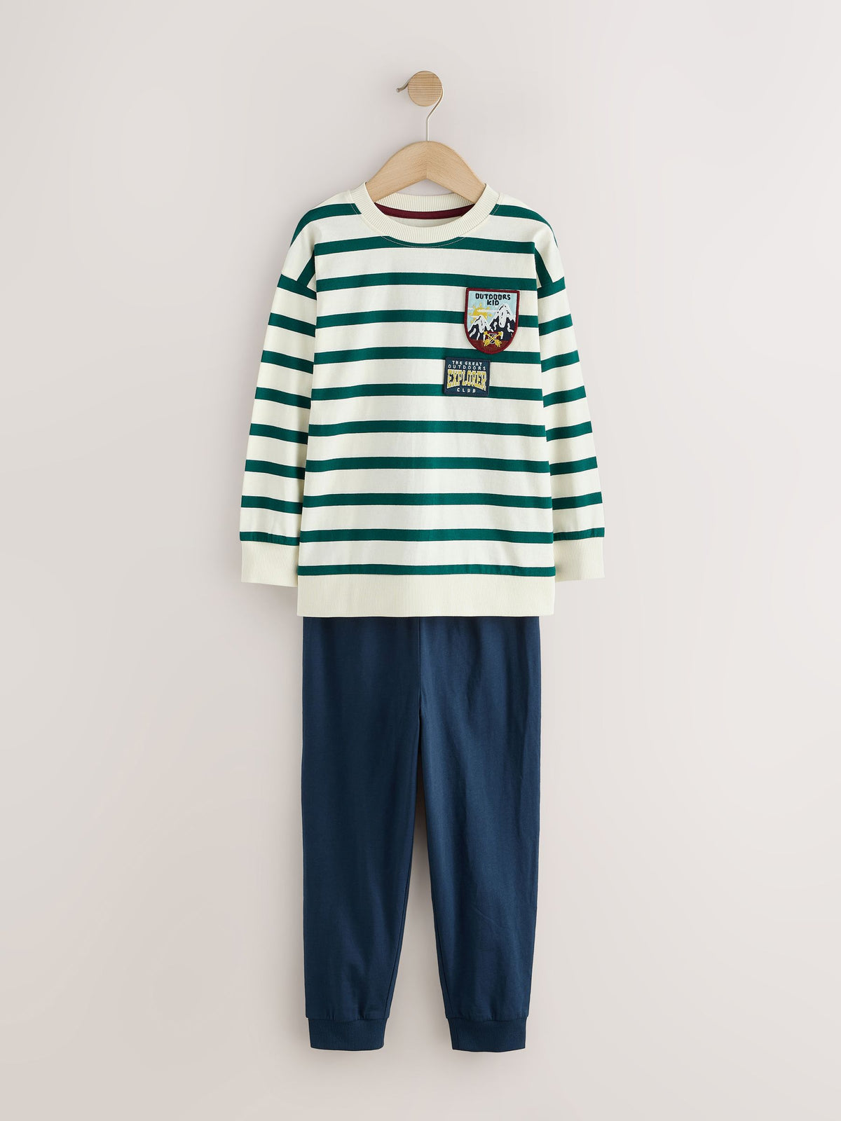 Navy/Ecru Apres Ski Graphic Long Sleeve Jogger Pyjamas Set 3 Pack (3-16yrs) - image 4
