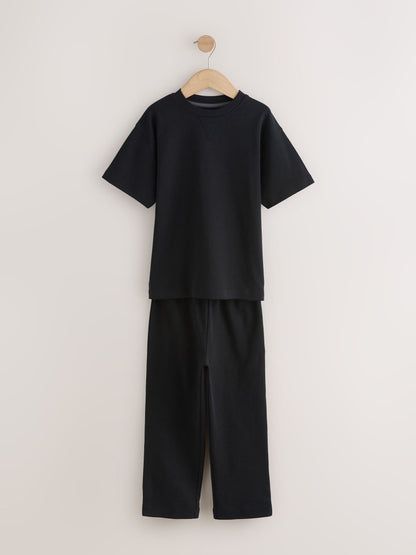 Grey/Stone/Black Short Sleeve Jogger Pyjamas 3 Pack (3-16yrs) - image 2