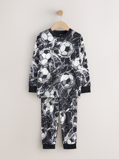Black/Silver Football Long Sleeve Pyjamas 2 Pack (3-16yrs) - image 10