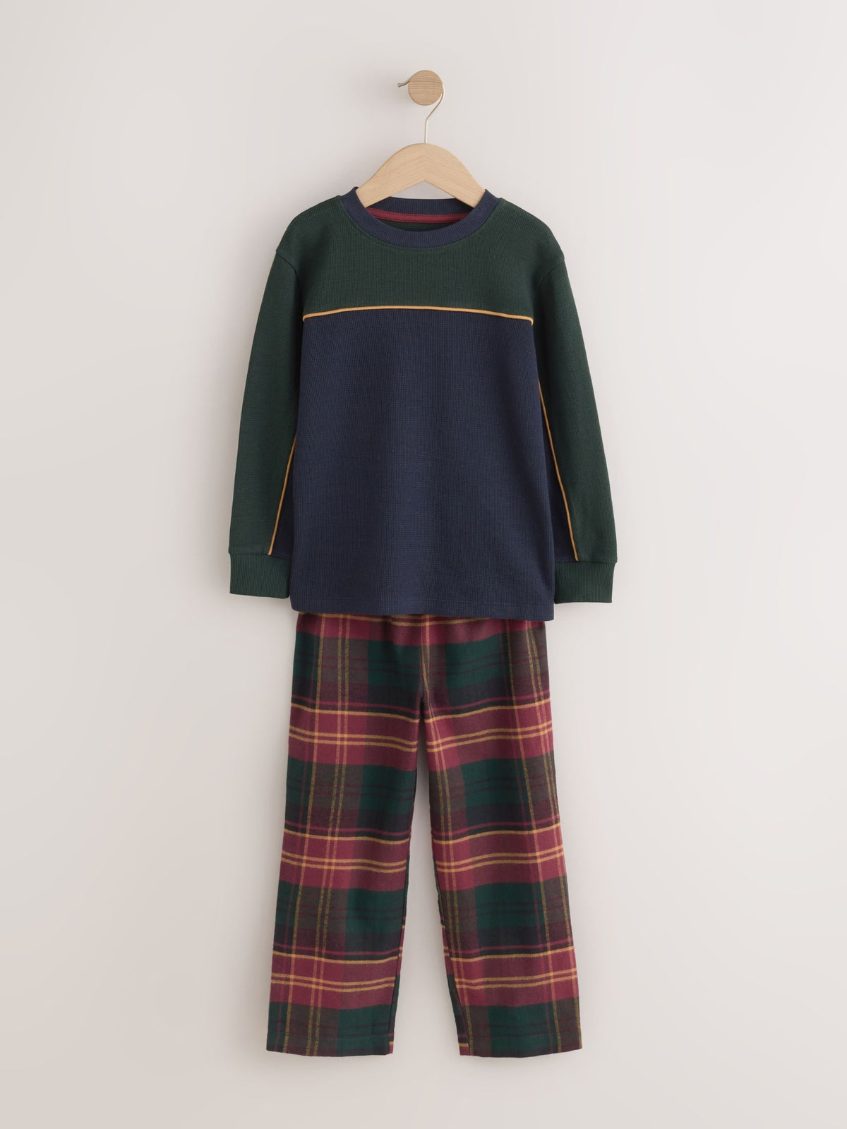 Burgundy/Green Check Woven Pyjamas 2 Pack (3-16yrs) - image 4