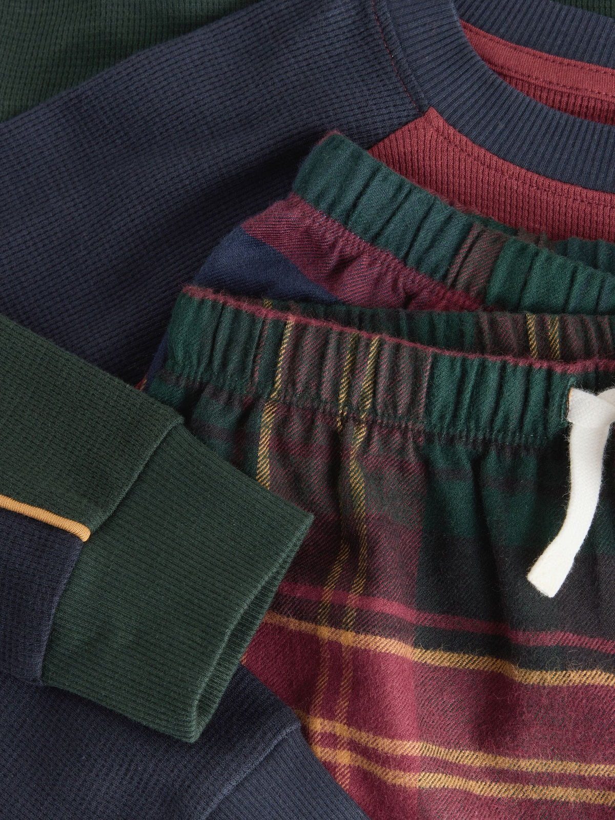 Burgundy/Green Check Woven Pyjamas 2 Pack (3-16yrs) - image 5