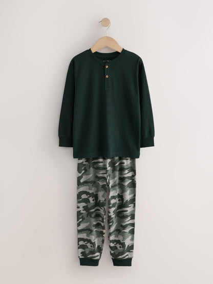 Green/Grey/Blue Camo Long Sleeve Pyjamas 3 Pack (3-16yrs) - image 2