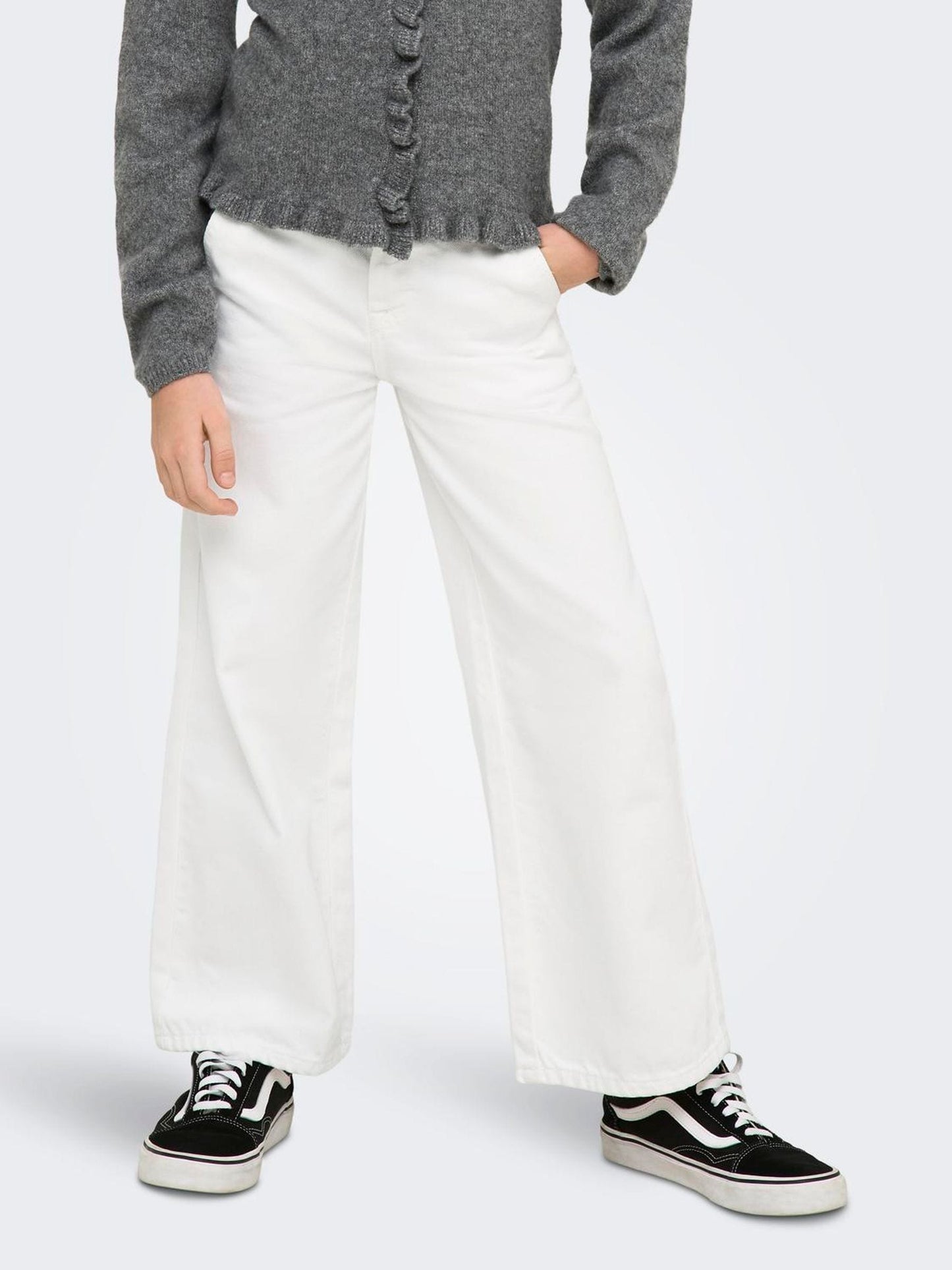 Dsiney Kidz - ONLY KIDS White Comet Wide Leg Jeans image 1