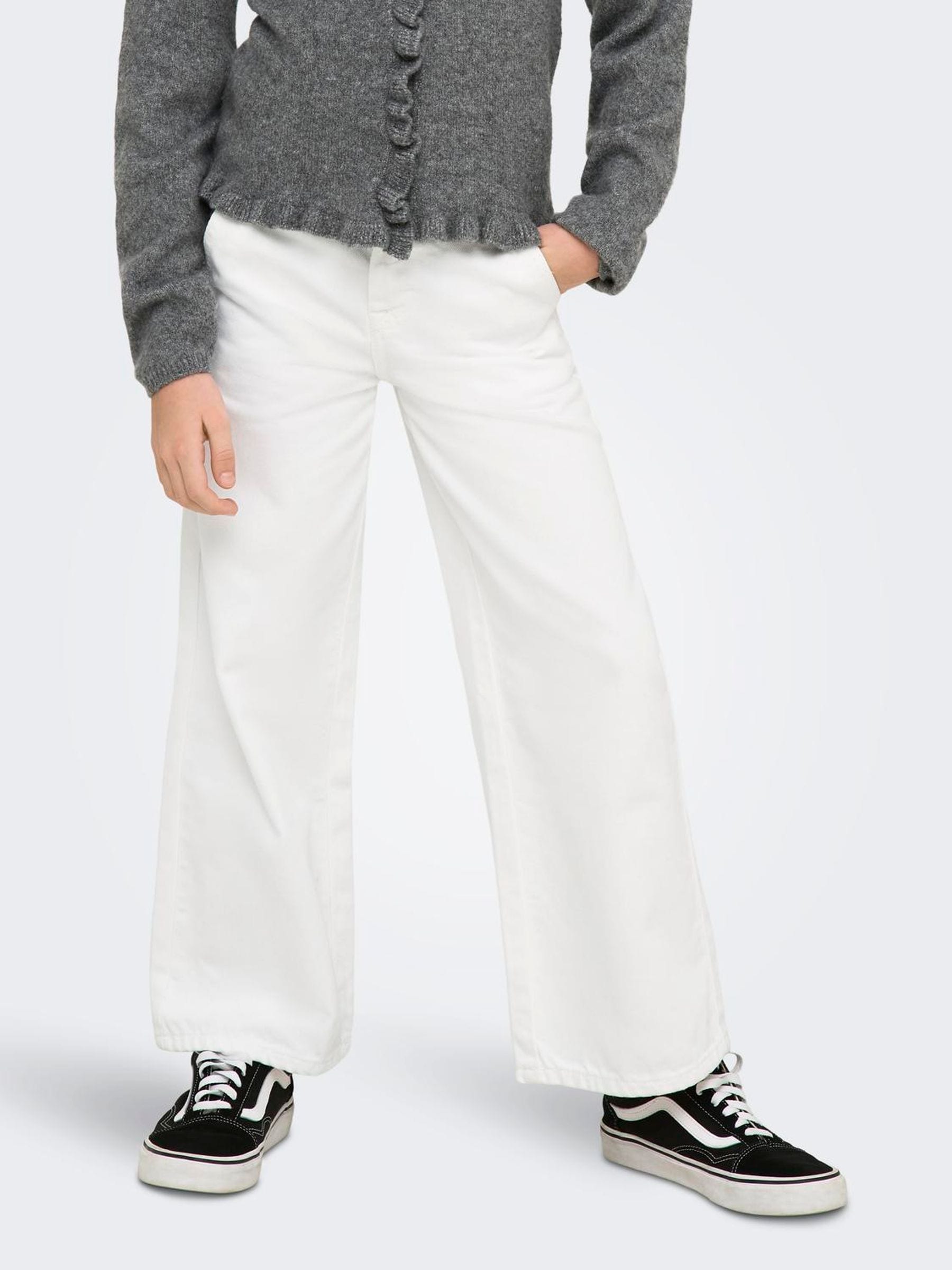 Dsiney Kidz - ONLY KIDS White Comet Wide Leg Jeans image 1