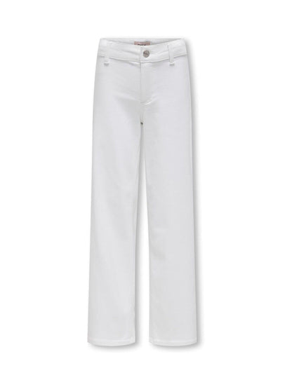 Dsiney Kidz - ONLY KIDS White Sylvie Wide Leg Jeans With Super Stretch image 1