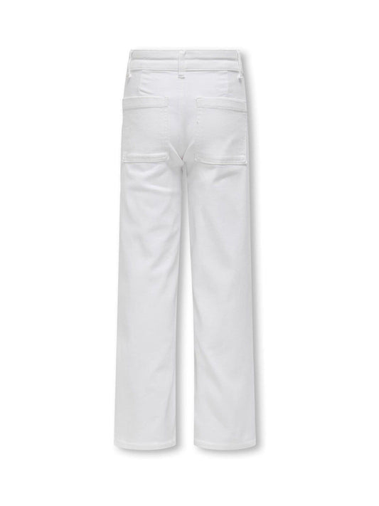 Dsiney Kidz - ONLY KIDS White Sylvie Wide Leg Jeans With Super Stretch image 2
