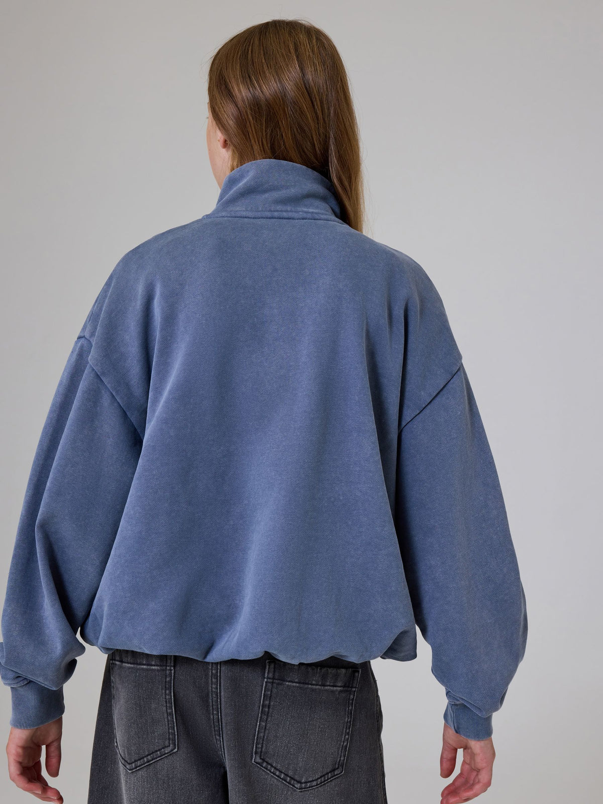 smALLSAINTS Blue Zip Up Bubble Hem Sweatshirt - image 2