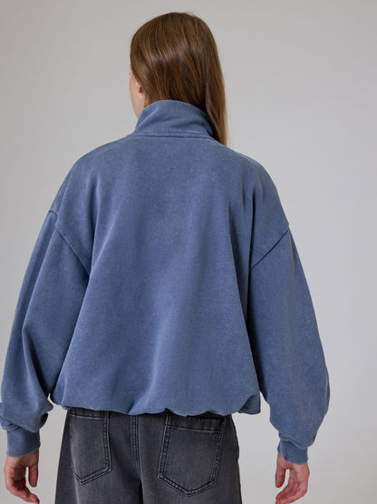 smALLSAINTS Blue Zip Up Bubble Hem Sweatshirt - image 2