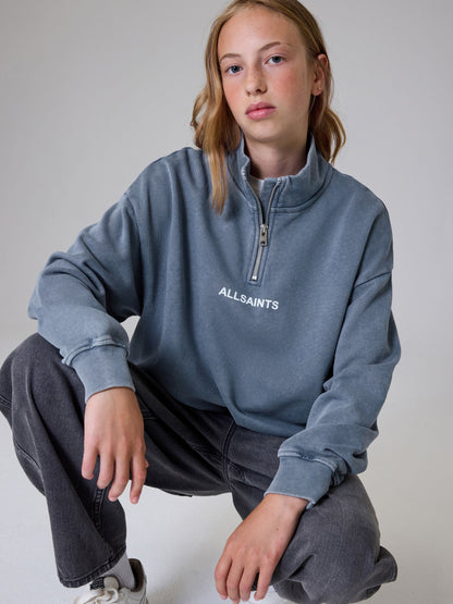 smALLSAINTS Blue Zip Up Bubble Hem Sweatshirt - image 3