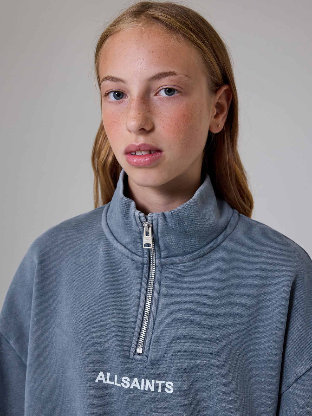 smALLSAINTS Blue Zip Up Bubble Hem Sweatshirt - image 4