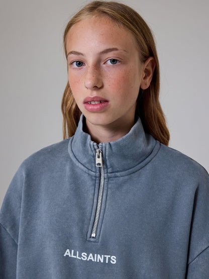smALLSAINTS Blue Zip Up Bubble Hem Sweatshirt - image 4