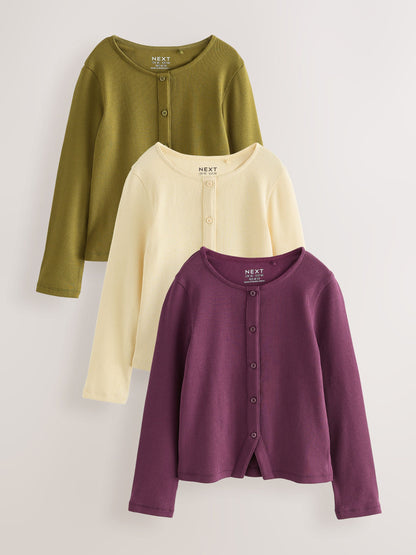 Dsiney Kidz - Multi Long Sleeve Ribbed Cardigans 3 Pack (3-16yrs) image 1