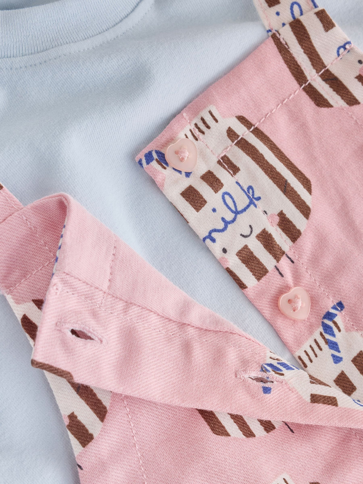 Pink Milk Club Long Sleeve Bodysuit And Woven Dungarees Set 2 Piece (0mths-2yrs) - image 10