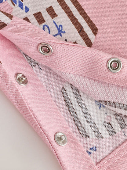 Pink Milk Club Long Sleeve Bodysuit And Woven Dungarees Set 2 Piece (0mths-2yrs) - image 11