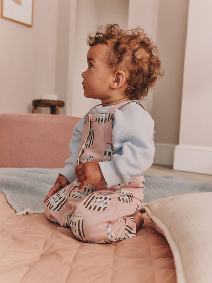 Pink Milk Club Long Sleeve Bodysuit And Woven Dungarees Set 2 Piece (0mths-2yrs) - image 3