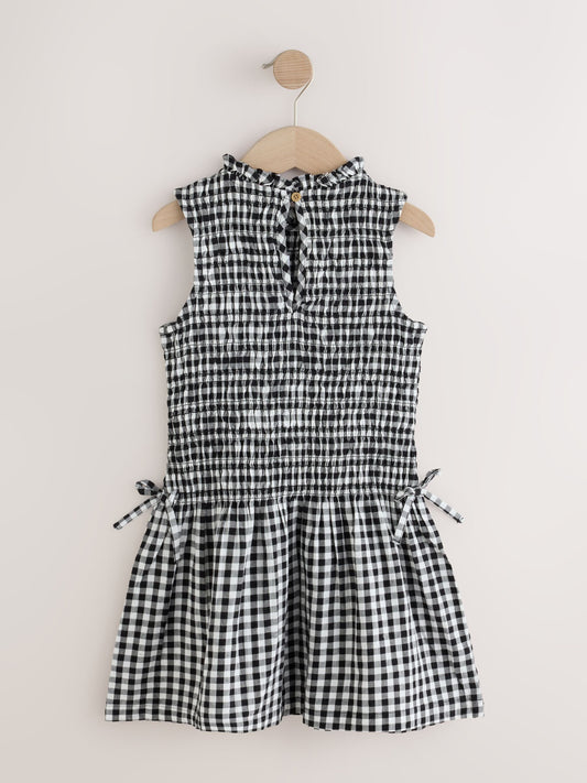 Dsiney Kidz - Black/White Gingham Shirred Dress (3-16yrs) image 2